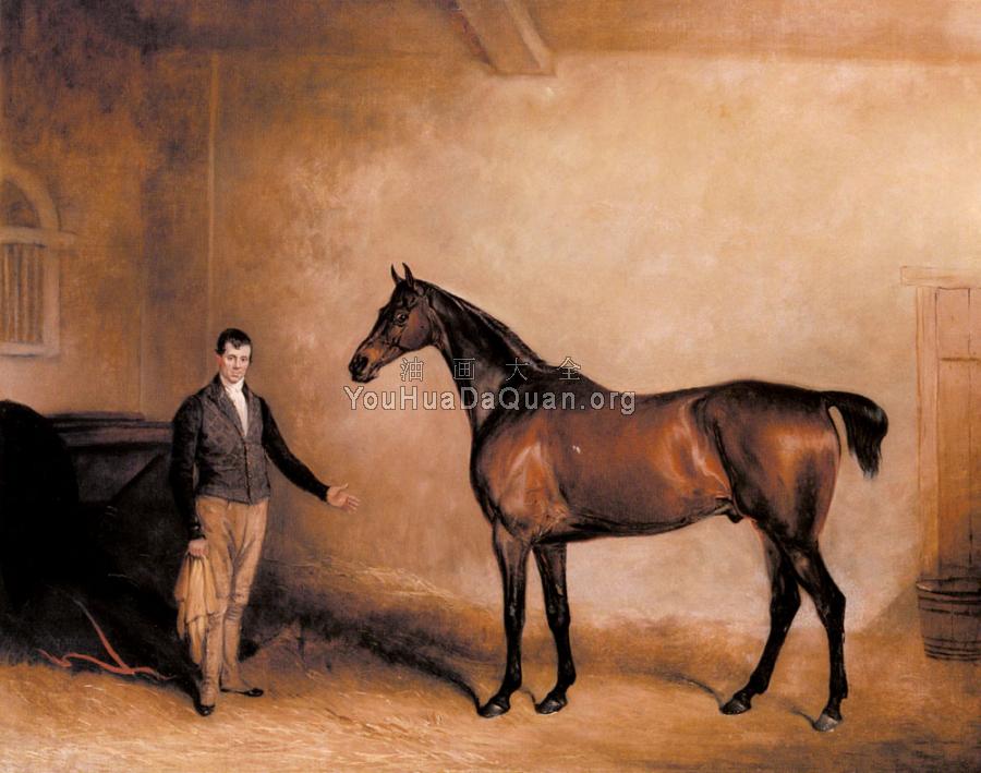 Mr Hogg's Claxton and a Groom in a Stable - 约翰·弗恩利